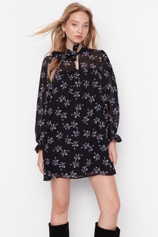 Trendyol Trendyol Black Foulard Collar Woven Dress