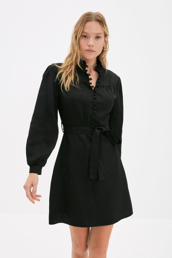 Trendyol Trendyol Black High Collar Woven Dress