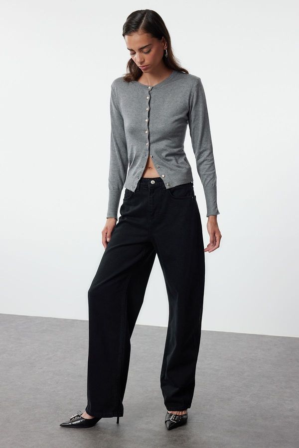 Trendyol Trendyol Black High Waist Barrel Baggy Jeans