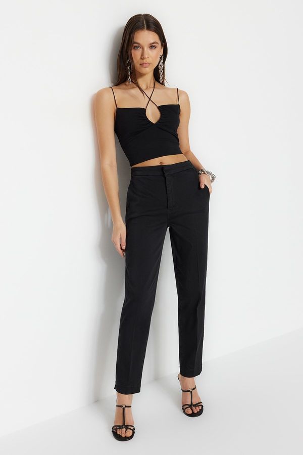 Trendyol Trendyol Black High Waist Straight Jeans Pants