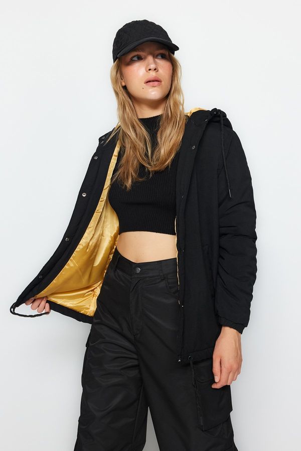 Trendyol Trendyol Black Hooded Puffer Coat