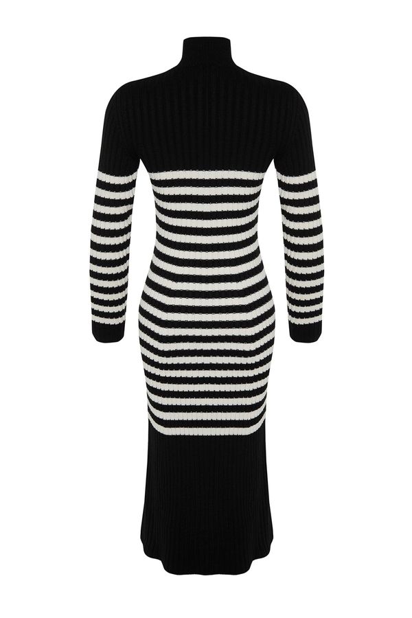 Trendyol Trendyol Black Maxi Knitwear Striped Dress