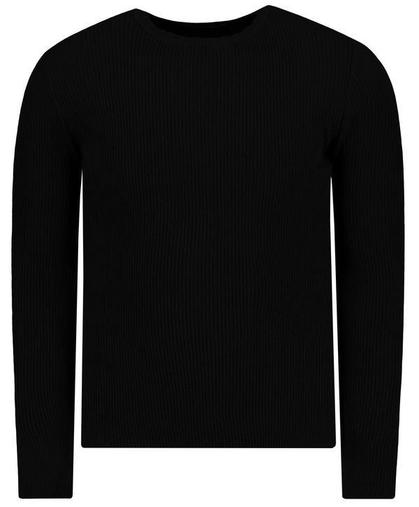 Trendyol Trendyol Black Men's Fitted Cotton Slim Fit Crew Neck Basic Sweater