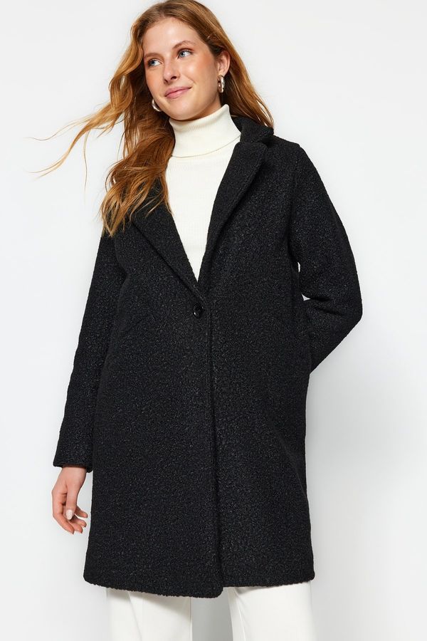 Trendyol Trendyol Black Midi Boucle Coat