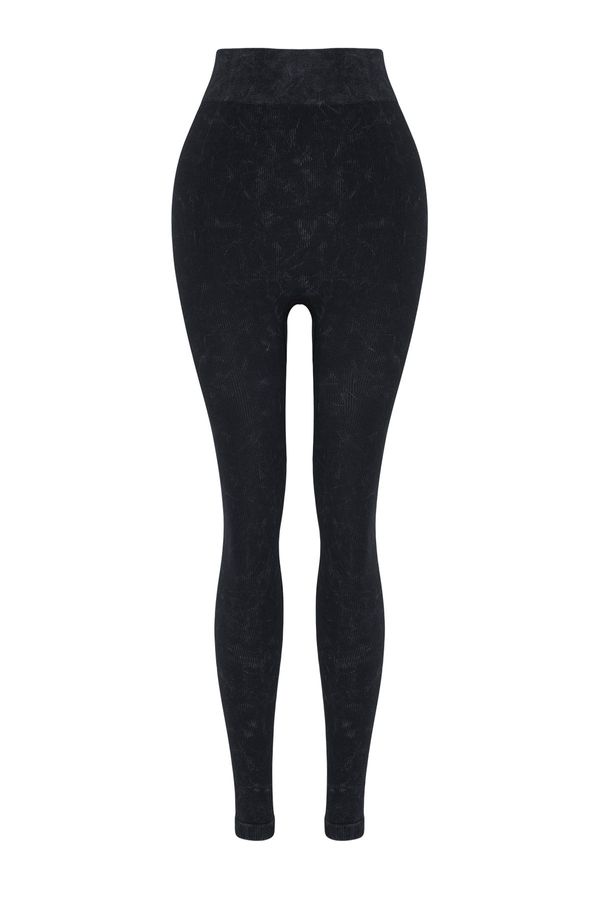 Trendyol Trendyol Black-Multicolored Seamless Full Length Knitted Sports Leggings