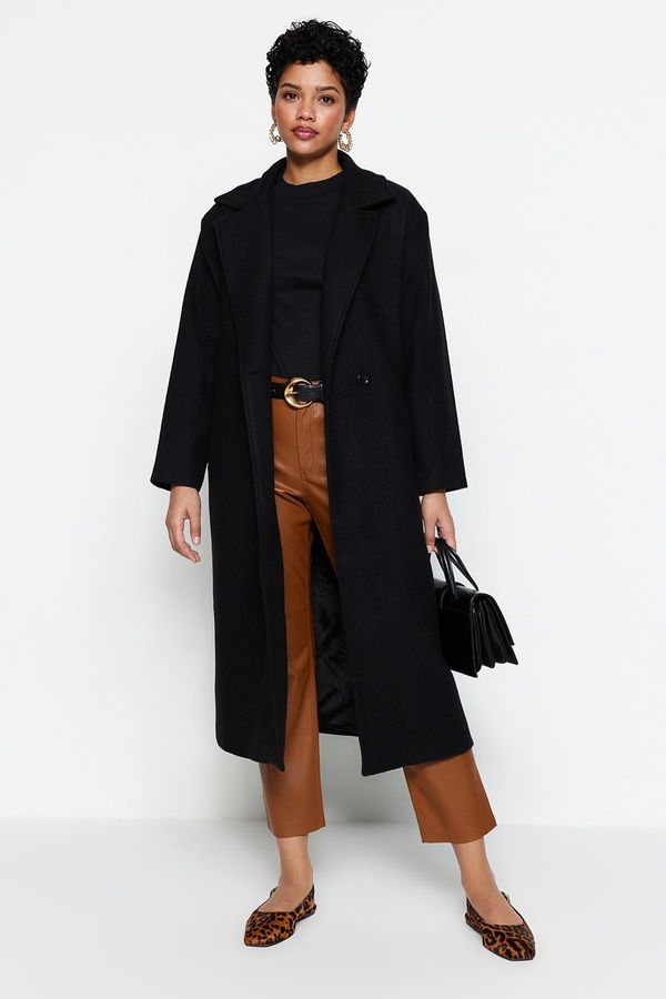 Trendyol Trendyol Black One-Button Lined Coat