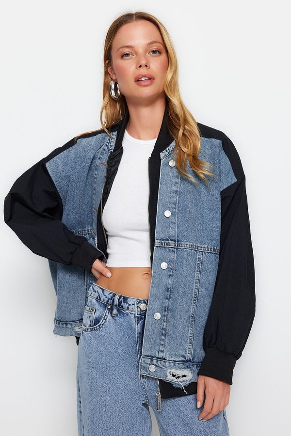 Trendyol Trendyol Black Oversize Denim Jacket