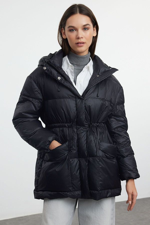 Trendyol Trendyol Black Oversize Hooded Goose Down Puffer Jacket