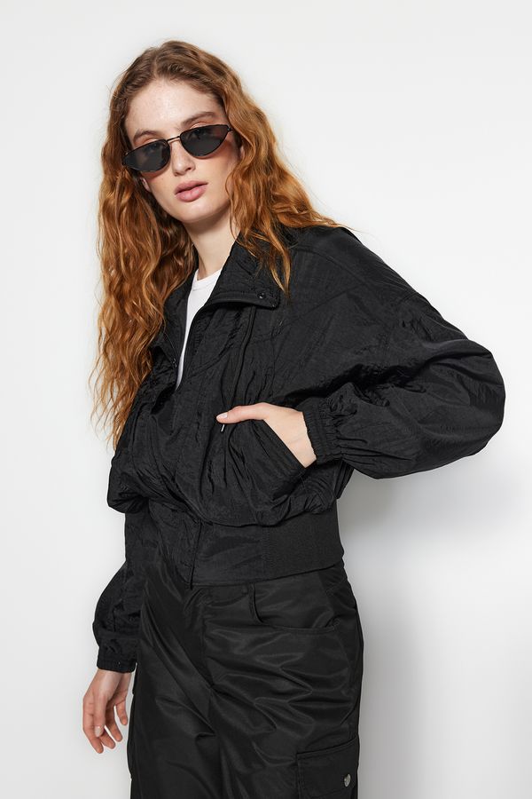 Trendyol Trendyol Black Oversize Water Repellent Raincoat Thin Coat