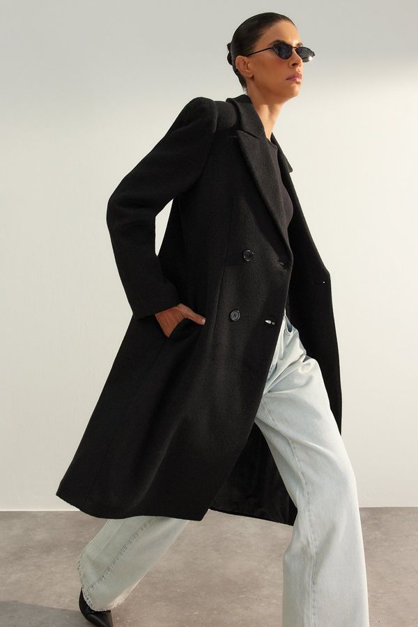 Trendyol Trendyol Black Oversize Woolen Coat