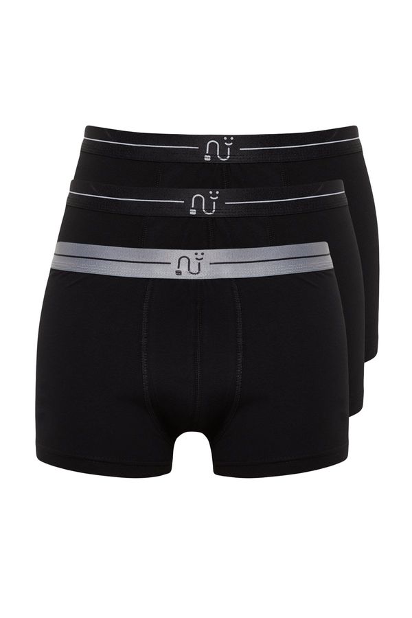 Trendyol Trendyol Black Patterned Elastic 3 Pack Cotton Boxers