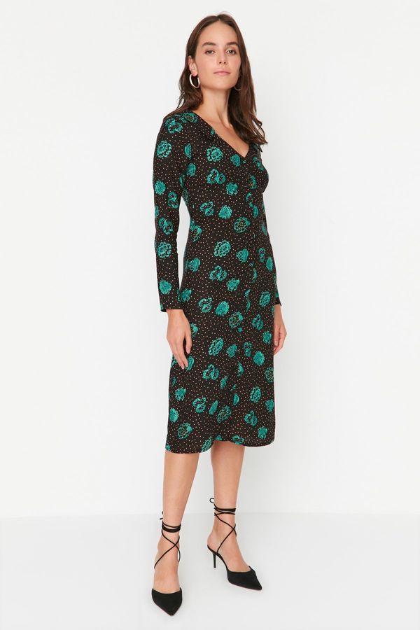 Trendyol Trendyol Black Patterned Shirt Woven Dress