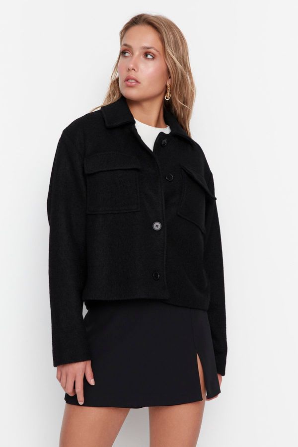 Trendyol Trendyol Black Premium Wool Cachet Coat