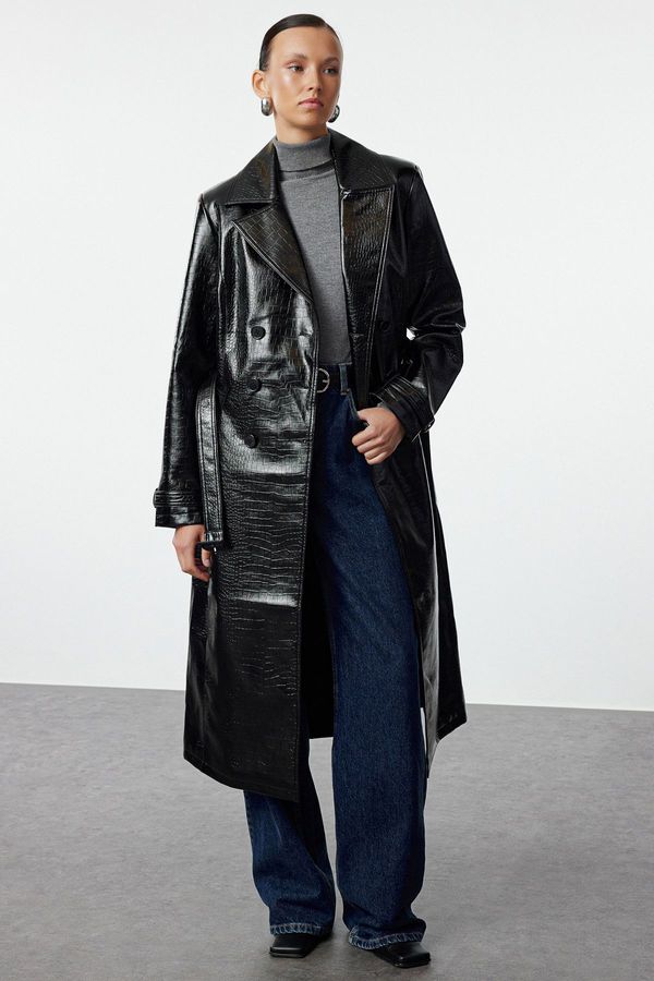 Trendyol Trendyol Black Regular Belted Trench Coat