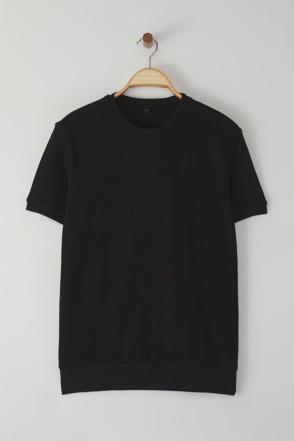 Trendyol Trendyol Black Regular Cut Crew Neck Cotton Basic T-Shirt
