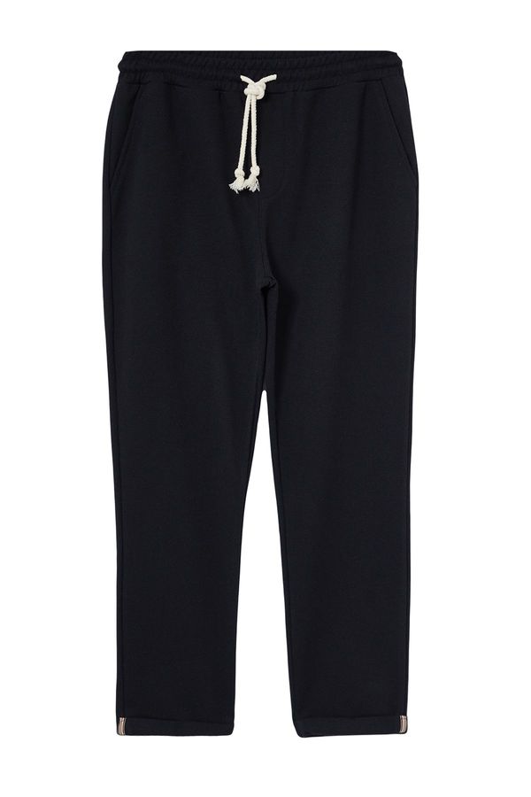 Trendyol Trendyol Black Regular Cut Pique Textured Fabric Double Leg Sweatpants