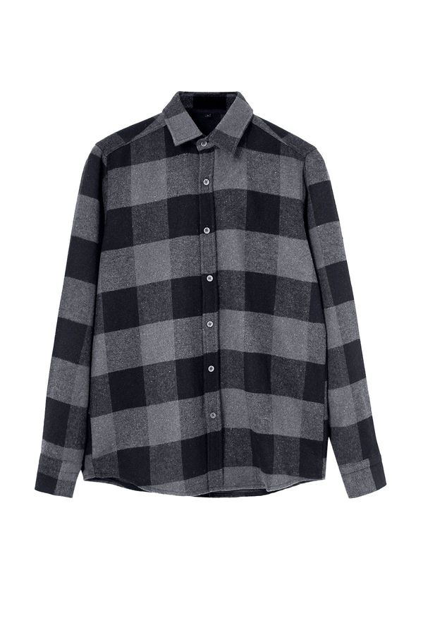 Trendyol Trendyol Black Regular Fit Winter Checkered Lumberjack Shirt