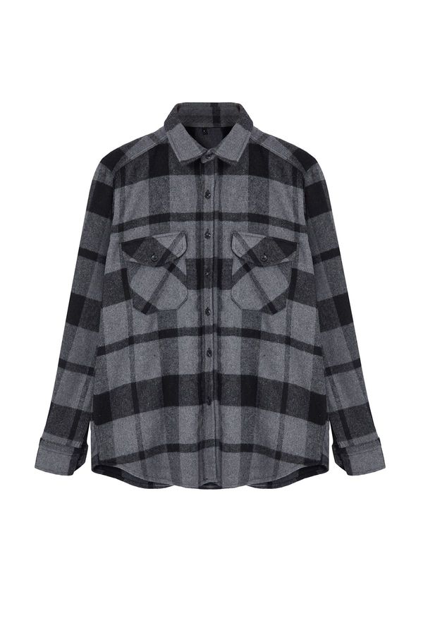 Trendyol Trendyol Black Regular Fit Winter Checkered Lumberjack Shirt Jacket