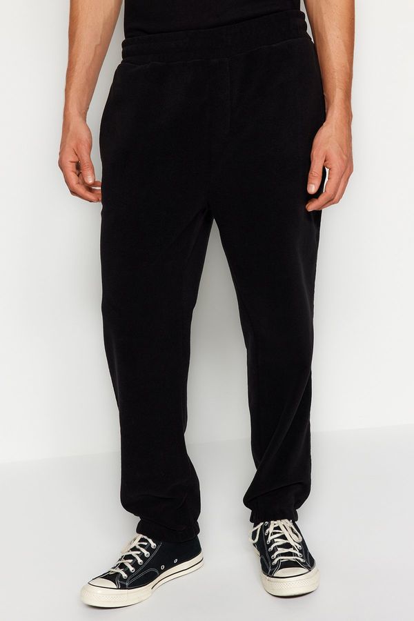 Trendyol Trendyol Black Regular/Regular Fit Warm Fleece Hidden Lace Up Sweatpants