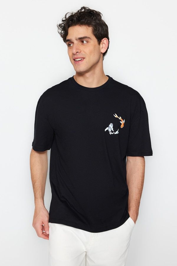 Trendyol Trendyol Black Relaxed Crew Neck Short Sleeve T-Shirt