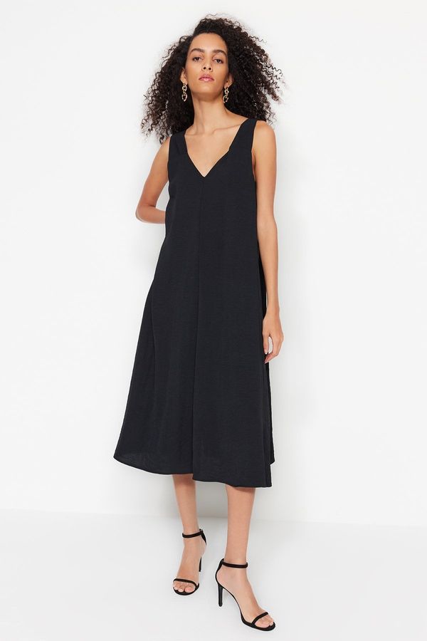 Trendyol Trendyol Black Relaxed Fit Midi Woven Dress