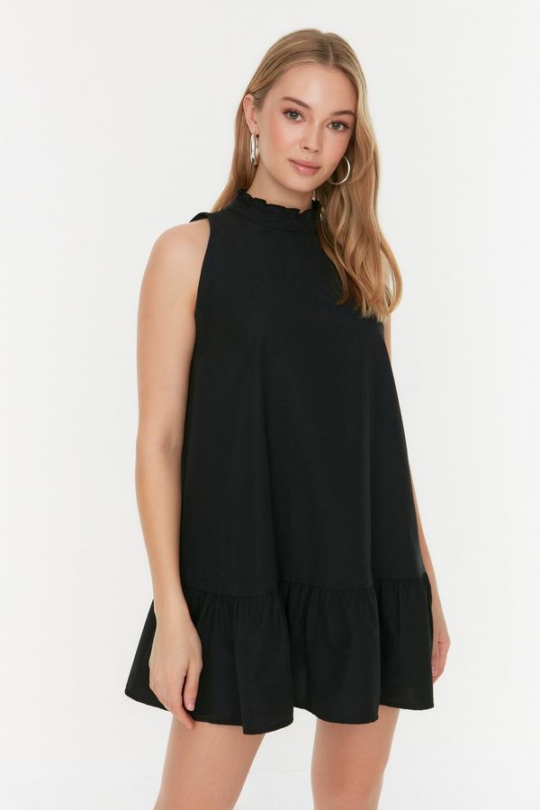 Trendyol Trendyol Black Relaxed Fit Mini Sleeveless Woven Dress