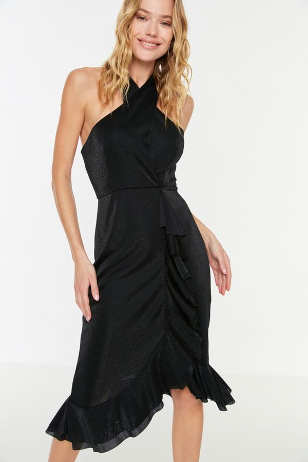 Trendyol Trendyol Black Shimmering Voluminous Detailed Evening Dress