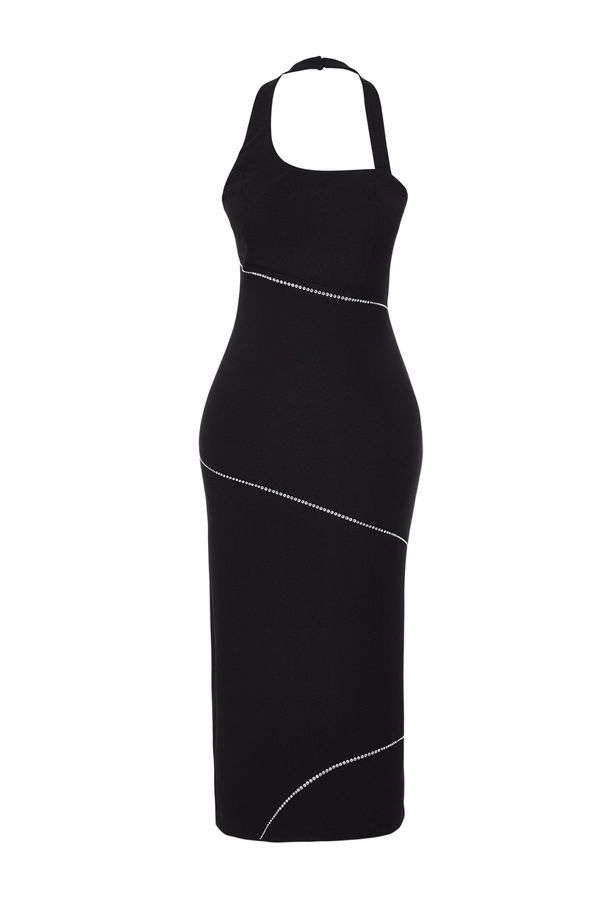 Trendyol Trendyol Black Shiny Stone Woven Dress