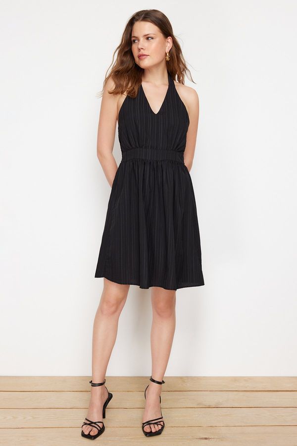 Trendyol Trendyol Black Skirt Flounce Midi Woven Dress