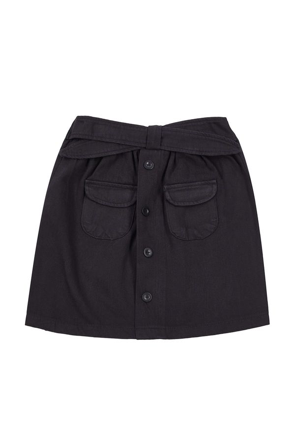 Trendyol Trendyol Black Standard Plain Cotton Woven Skirt