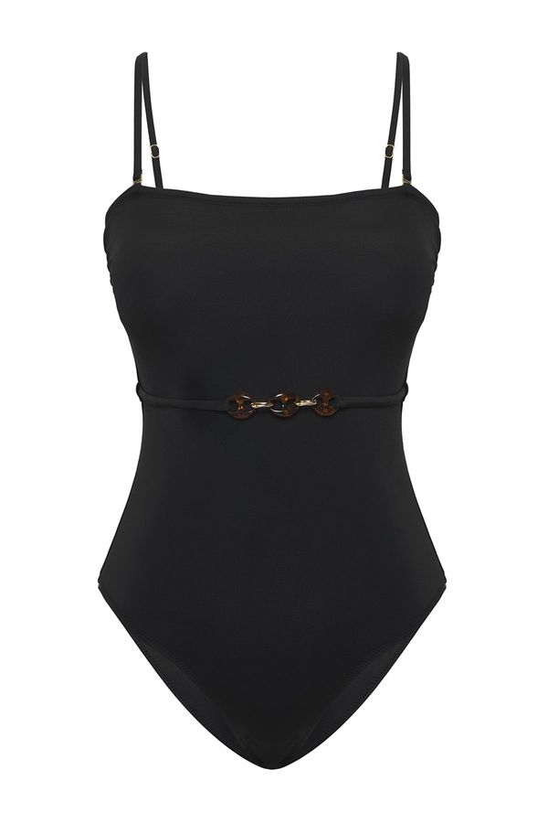 Trendyol Trendyol Black Strapless Accessorized Swimsuit
