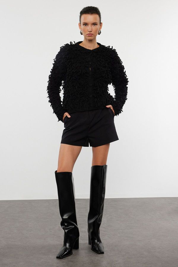 Trendyol Trendyol Black Tasseled Coat Knitwear Cardigan