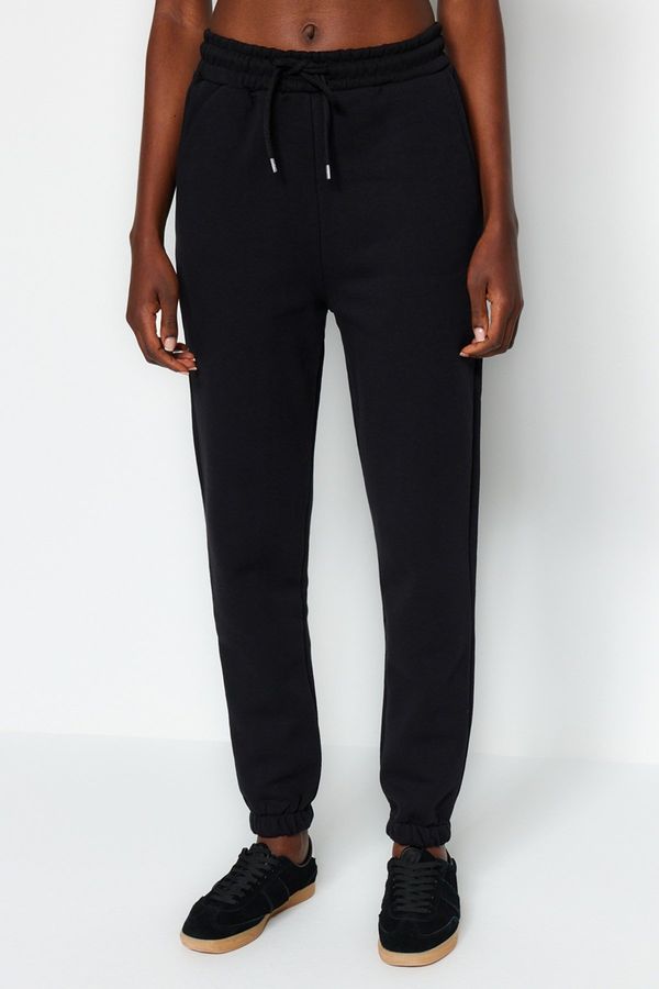 Trendyol Trendyol Black Thick Basic Knitted Sweatpants with Fleece Inside