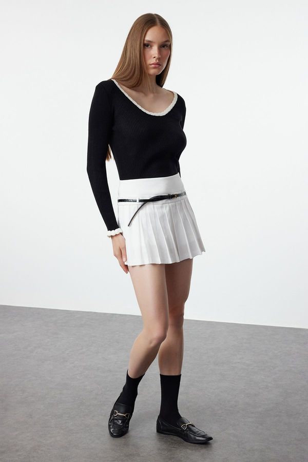 Trendyol Trendyol Black Thin Color Blocked Knitwear Sweater