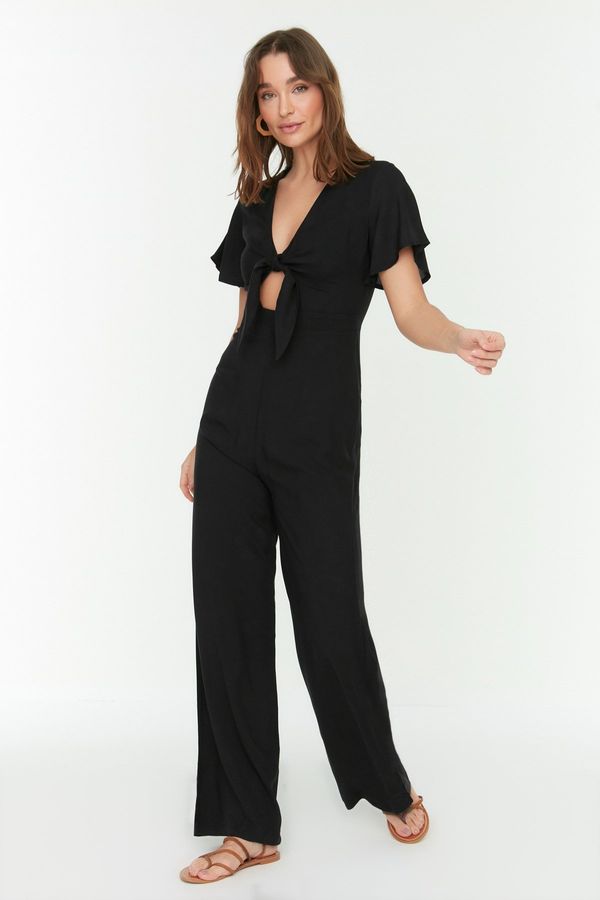 Trendyol Trendyol Black Tie Detailed Jumpsuit