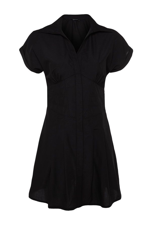 Trendyol Trendyol Black Waist-Fitting Mini Woven Dress