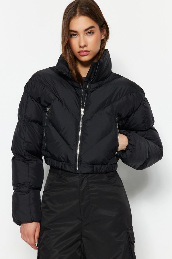 Trendyol Trendyol Black Water-repellent Crop Inflatable Coat