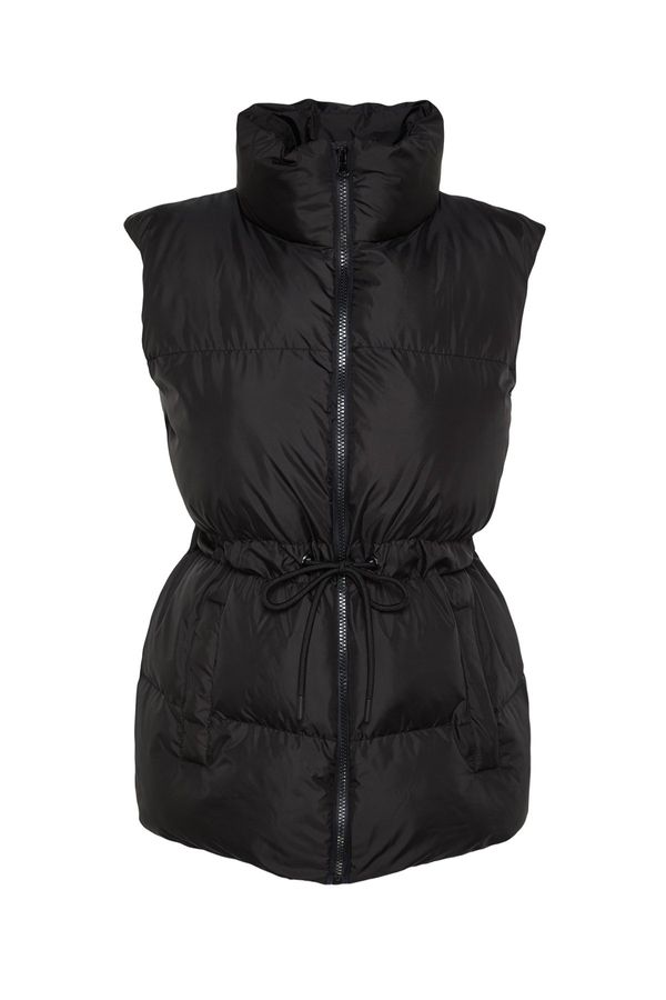 Trendyol Trendyol Black Water Repellent Inflatable Vest with Shirred Waist
