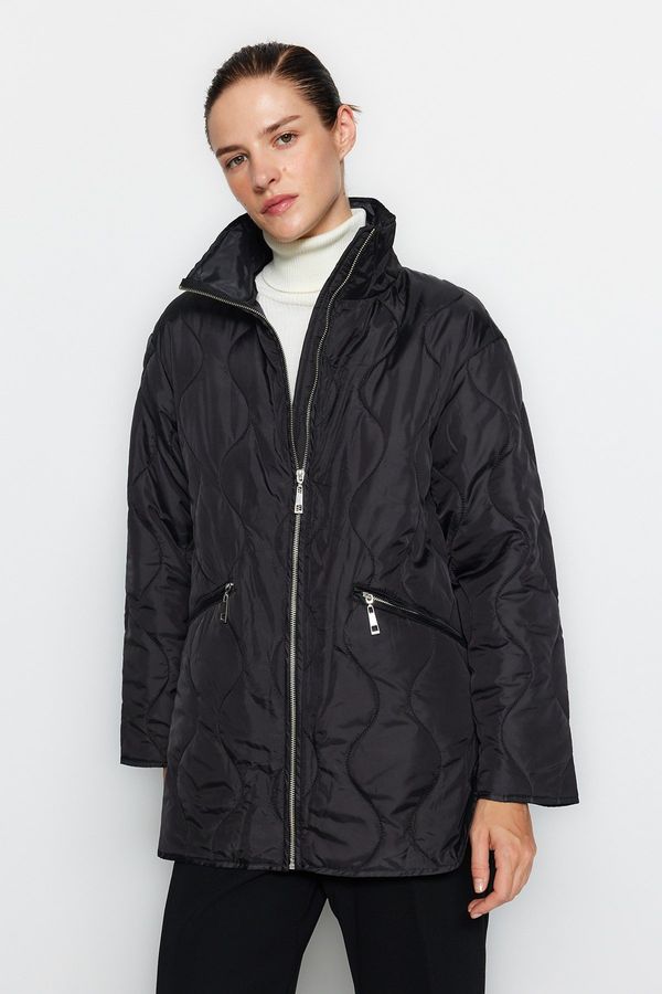 Trendyol Trendyol Black Water Repellent Quilted Coat