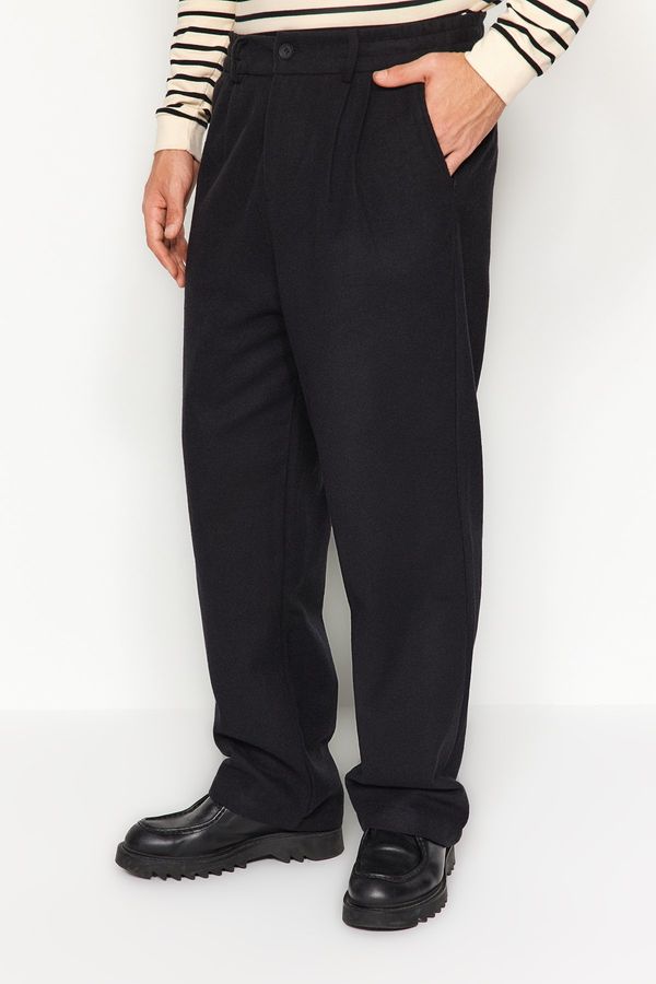 Trendyol Trendyol Black Wide Leg Stamped Trousers