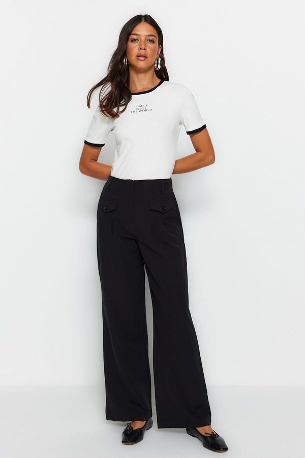 Trendyol Trendyol Black Wide Leg Woven Trousers