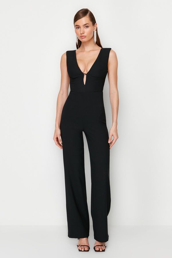 Trendyol Trendyol Black Wide Leg Woven Unlined Jumpsuit