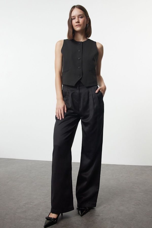 Trendyol Trendyol Black Wide Leg/Wide Leg Woven Trousers