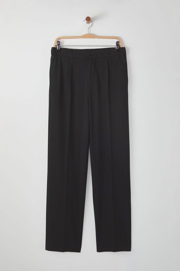 Trendyol Trendyol Black Wideleg Baggy Relaxed Fit Woven Fabric Trousers