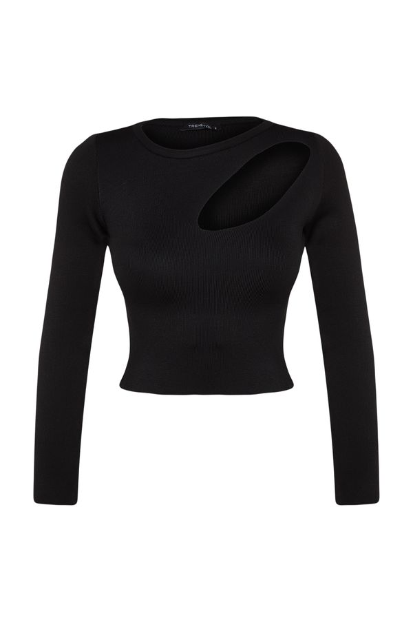 Trendyol Trendyol Black Window/Cut Out Detail Knitwear Sweater