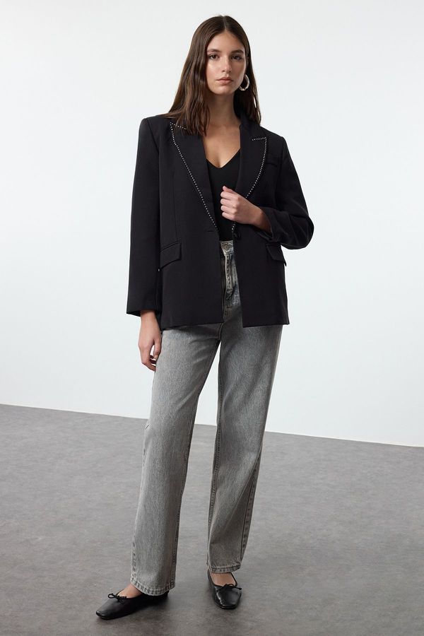 Trendyol Trendyol Black Woven Blazer Jacket