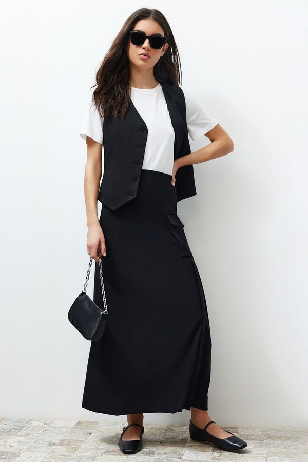 Trendyol Trendyol Black Woven Fabric Long Skirt