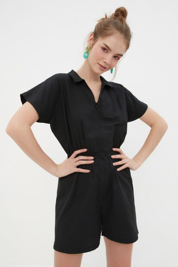 Trendyol Trendyol Black Zipper Detailed Woven Jumpsuit