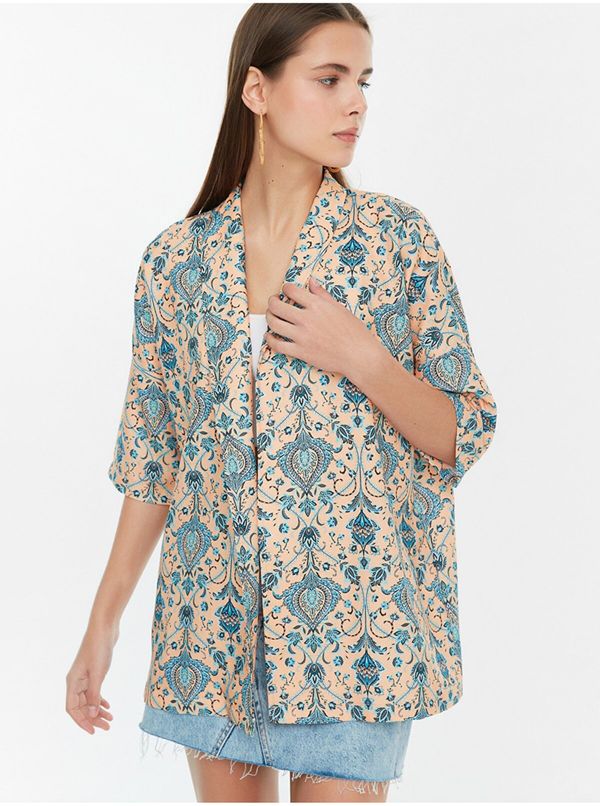 Trendyol Trendyol Blue and Beige Patterned Kimono - Women