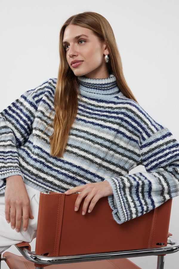 Trendyol Trendyol Blue Color Block Knitwear Sweater